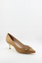 Luz da lua Perforated Kitten Heel Bow Pumps